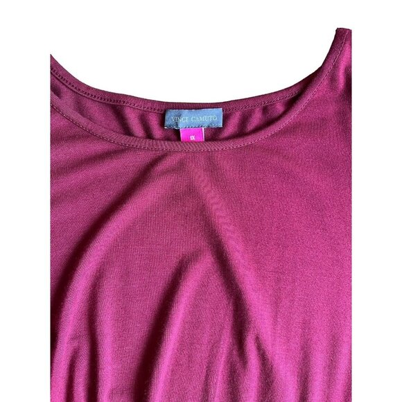Vince Camuto ASYMMETRIC PEPLUM TOP Color Burgundy Size 1X NWOT - Picture 5 of 6